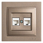 Πριζα Data cat 6 rj 45 Διπλη Light Fume