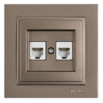 Πριζα Τηλεφωνου Διπλη rj 11 Light Fume