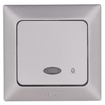 Μπουτον Κουδουνιου+λυχνια Νικελ mat