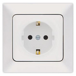 Πριζα Σουκο 16a Λευκη με Παιδικη Προστασια