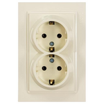Πριζα Σουκο Διπλη Χωνευτη 16a Μπεζ