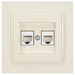 Πριζα Data cat 6 rj 45 Διπλη Μπεζ