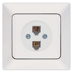 Πριζα Τηλεφωνου Διπλη rj 11 Λευκη