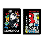 Spiral Notebook 17x25cm with 2 topics 60f Monopoly 2 designs