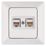 Πριζα Data cat 6 rj 45 Διπλη Λευκη
