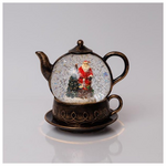 Φωτιζομενη Καφε Τσαγιερα, με Νερο στο Εσωτερικο, Μπαταριας 3xaa, Timer, 1 Θερμο Λευκο Led, 19*15*19cm, Ip20