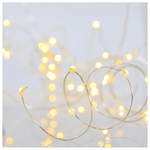 Σειρα, 50 Mini Led, Μπαταριας 2xaa, Timer, Ασημι Χαλκινο Καλωδιο, Θερμο Λευκο Led, ανα 10cm, Προεκταση Παροχης 10cm, Ip20, Display box (24τμχ)