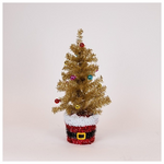 Δεντρακι Στολισμενο με Βαση αη Βασιλης, Χρυσο, 45cm