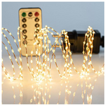 Σειρα, 300 Mini Led, 31v, με Τηλεχειριστηριο (On/off, Timer, Dimmer), με Μετασχηματιστη, Προεκταση Παροχης 300cm, Μπρονζε Χαλκινο Καλωδιο, Θερμο Λευκο Led, ana 1,5cm, Ιρ44