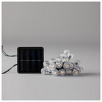 Σειρα, 80 led 5mm, με Ακρυλικες Μπαλες 1,8cm, Ηλιακο Πανελ με Αισθητηρα Φωτος, 8 Προγραμμαta, Πρασινο pvc Καλωδιο, Θερμο Λευκο Led, ανα 10cm, Προεκταση Παροχης 1m, Ιρ44