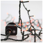 Σειρα, 240 led 3mm, 31v Μετασχηματιστη, 8 Προγραμματα & Μνημη, Πρασινο pvc Καλωδιο, Κοκκινο Led, ανα 5cm, Προεκταση Παροχης 3m, Ιρ44