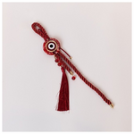 Κρεμαστο Γουρι, Κοκκινο, με Χρυσες Λεπτομερειες και Ματι, 38cm