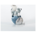 Βελουδινος Σκιουρος Γκρι, με Μπλε Κουκουναρι, 16x22cm