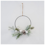 Στεφανακι, με Κρικο και  Λευκα Διακοσμητικα, 40cm