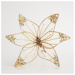 Λουλουδι Οργαντζα, Διαφανο Σαμπανι με Glitter, 30cm