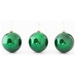 Πλαστικη Μπαλα, Πρασινη, Γυαλιστερη, σετ 3τμχ, 15cm