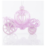 Αμαξα Κολοκυθα Ακρυλικη, με ροζ και Σαμπανι Glitter, 13,5x11cm