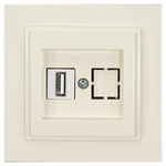 Πριζα usb 220v / 5v 2.4a Μπεζ