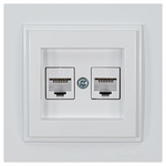 Πριζα Data cat 6 rj 45 Διπλη Λευκη