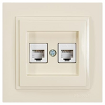 Πριζα Τηλεφωνου Διπλη rj 11 Μπεζ