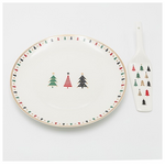 Πιατελα με Σπατουλα με Χρωματιστα Δεντρακια, 26.70cm