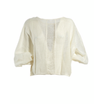 Ble Τοπ/μπλουζα με Μακρυ Μανικι σε Λευκο Χρωμα one Size (100% Cotton)