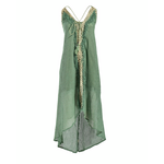 Ble Φορεμα Μακρυ Εξωπλατο σε Τυρκουαζ/πρασινο Χρωμα one Size (100% Cotton)