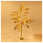 Χρυσο Δεντρο με Πλατυ Φυλλο 1,8m, 4,5v Μετασχηματιστη, 140 Θερμα Λευκα Mini Led, Προεκταση Παροχης 3m, Ip44