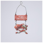 Ξυλινο Στολιδι, Αγιος Βασιλης με Σακο, 0.4x9x13cm