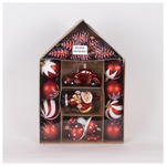 Πλαστικα Στολιδια, Κοκκινο Λευκο, Διαφορα Σχεδια, σετ 27τμχ