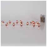 Σειρα, 20 Mini Led, Aγιος Βασιλης, Μπαταριας 3xaa, Χρονοδιακοπτη, Ασημι Χαλκινο Καλωδιο, Θερμο Λευκο Led, ανα 10cm, Προεκταση Παροχης 30cm, Ip20