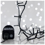 Σειρα, 900 led 3mm, 31v Μετασχηματιστη, 8 Προγραμματα & Μνημη, Πρασινο pvc Καλωδιο, Λευκο Led, ανα 5cm, Προεκταση Παροχης 3m Ιρ44