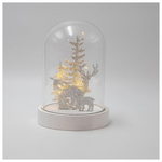 Θολος, με Ακρυλικα Ελαφακια, Φωτιζομενος, Μπαταριας, 12x18.5cm