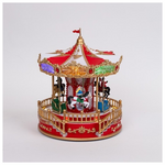 Καρουζελ, Κοκκινο Χρυσο, με Μουσικη, Κινηση και Φως, με Μετασχηματιστη, 23.2x23x2x28x2cm