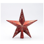 Πλαστικη Κορυφη, Kokkinh, με Χρυσο Glitter, 20cm