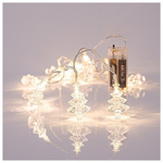 Σειρα, 10 led 5mm, με Ακρυλικα Δεντρακια, Μπαταριας 2xaa, Διαφανο pvc Καλωδιο, Θερμο Λευκο Led, ana 10cm, Προεκταση Παροχης 50cm, Ip20