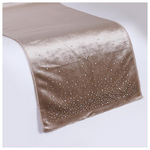 Ρανερ, Μπεζ Βελουδο με Στρας, 40x140cm