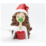 Κοριτσι Πολυρεζιν, με Τσιχλοφουσκα και Δισκο, 21x17x23cm