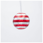 Γυαλινη Μπαλα, Ντισκο, Κοκκινη Ασημι, 8cm