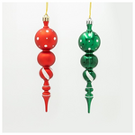 Πλαστικο Στολιδι, Σταλακτιτης, Πρασινο Κοκκινο, σετ 4τμχ, 18cm