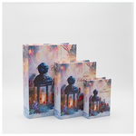 Βιβλια Διακοσμητικα, με Φαναρακι,  Ξυλινα, σετ 3 Τμχ, 30x22x7.5,  23x17.5x6 και 16x11x5