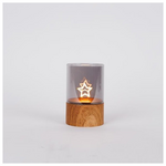 Φωτιζωμενο Γυαλινο Διακοσμητικο, με Αστερι στο Εσωτερικο, Μπαταριας 2xaa, Timer, 50 Θερμα Λευκα Led, 8x12,5cm, Ip44