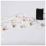 Σειρα, 20 Mini Led, Φαντασματακια me Κολοκυθες, Μπαταριας 3xaa, Χρονοδιακοπτη, Μαυρο Χαλκινο Καλωδιο, Θερμο Λευκο Led, ανα 10cm, Προεκταση Παροχης 30cm, Ip20