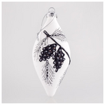 Μπαλα Γυαλινη, Λευκη, σε Σχημα Δακρυ, με Αναγλυφα Σχεδια, σετ 4τμχ, 6x14cm