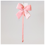 Φιογκος, Βελουδινος Ροζ, με Κορδελα, 28cm