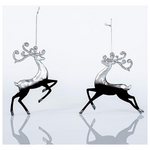 Ταρανδος Ακρυλικος, Ασημι-Μαυρος, 2 Σχεδια, 14,5x14cm