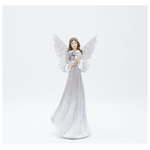 Αγγελος Πολυρεζιν, Ασημενιος, με Στεφανι, 12x9x25.7cm