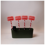 Σειρα, 36 Mini Led, 4 Πλαστικες Πινακιδες με Χριστουγεννιατικο Σχεδιο Στην Κορυφη 12cm, με Ραβδι για το Εδαφος 37cm, Ηλιακο Συλλεκτη με Αισθητηρα, 8 Προγραμματα, Διαφανο Flat Χαλκινο Καλωδιο, Θερμο Λευκο Led, ana 1m, Προεκταση Παροχης 1m, Ip44