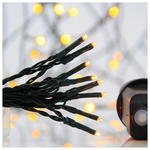 Σειρα, 400 led 3mm, 31v Μετασχηματιστη, 8 Προγραμματα & Μνημη, Πρασινο pvc Καλωδιο,θερμο Λευκο Led, ανα 5cm, Προεκταση Παροχης 3m, Ιρ44