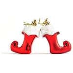 Στολιδι Μποτες Πλαστικες, Κοκκινες, 2 ματ και 2 Γυαλιστερες, σετ 4τμχ, 8cm